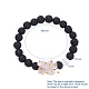 Bracelets extensibles à perles rondes en pierre de lave naturelle BJEW-JB05118-01-5
