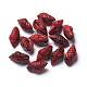 アクリルパーツ  天然石風  ホラ貝  暗赤色  25x14x12mm  穴：1.5mm SACR-P065-O01-1