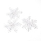 PVCペンダントの装飾  編み綿糸で  クリスマスツリーの装飾用  スノーフレーク  ホワイト  130x115x1mm  穴：3mm  3個/袋 AJEW-P099-08C-4
