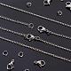Benecreat Cadena de cable de eslabón de cadena de acero inoxidable de 49 pie/15 m y 2.5 mm con 60 anillos de salto y 20 cierres de langosta para hacer joyas diy CHS-BC0001-04P-5