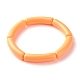 Braccialetti elastici per donna con perline tubolari in acrilico curvo color caramello BJEW-JB07312-2
