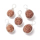 Natural Rudraksha Copper Wire Wrapped Pendants PALLOY-JF02066-01-1