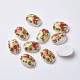 Printed Flower Picture Resin Cabochons GGLA-K001-13x18mm-2