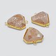 Electroplated Natural Druzy Agate Links connectors KK-E755-24A-G-1
