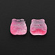 Perles de verre peintes par pulvérisation transparentes deux tons GLAA-T022-22-C05-3