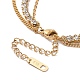Dreilagige Halskette mit Kristall-Strassherz und Wort „Liebe dich“ NJEW-C036-07G-4