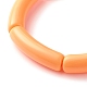 Braccialetti elastici per donna con perline tubolari in acrilico curvo color caramello BJEW-JB07312-6