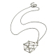 304 pochette en macramé en acier inoxydable tressé porte-pierre précieuse pendentif collier fabrication NJEW-TA00097-02-1