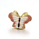 Butterfly Brass Enamel Beads KK-N0081-77B-2