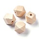 Faceted Unfinished Wood Beads WOOD-WH0014-01-C-1
