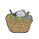 Cesta temática para tejer hilo y alfileres de esmalte de gato. PW-WG86383-03-1
