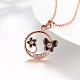 Real Rose Gold Plated Tin Alloy Enamel Pendant Necklaces NJEW-BB03638-RG-2