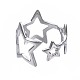 304 anillo de puño abierto de estrella de acero inoxidable RJEW-T023-26P-2