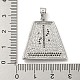 真鍮製マイクロパヴェキュービックジルコニアペンダント  長持ちメッキ  ドル形の台形  プラチナ  27x26x3mm  穴：6.5x4mm KK-P250-10P-3
