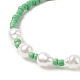 Braccialetto elasticizzato con semi di vetro e perle di plastica da donna BJEW-JB09226-5