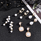 Anattasoul 4 paia 4 stile squisito plastica imitazione perla bordata ciondolano gli orecchini della vite prigioniera EJEW-AN0002-09-7