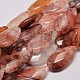 Faceted Drop Natural Hematoid Quartz Beads Strands G-I176-44-1
