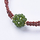 Bracelets à perles rouges et jaspe naturelles BJEW-I247-01-C-2