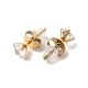 Clear Cubic Zirconia Heart with Acrylic Tree Pendant Necklace & Diamond Stud Earrings SJEW-M099-03G-7