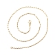 女性のための真鍮の楕円形のリンク チェーン ネックレス  カドミウムフリー＆鉛フリー  18KGP本金メッキ  17.95インチ（45.6cm） NJEW-P265-19G-3