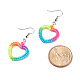 Nylon Braided Heart Dangle Earrings EJEW-JE04765-3