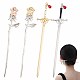 OLYCRAFT 4pcs Hair Chopsticks Rose Sword Hair Stick Chinese Style Hair Chopsticks with Rhinestone Retro Alloy Hair Pins Hair Accessories for Performance Costume Proms Party - 4 Styles MRMJ-OC0003-07-1