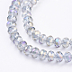 Chapelets de perles en verre électroplaqué EGLA-D020-6x4mm-73-3