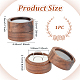 Scatole rotonde per anelli di fidanzamento in legno CON-WH0093-03B-2
