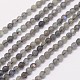 Facetas hebras de perlas redondas labradorita natural G-I156-03-4mm-1