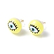 Natural Shell Eye Stud Earrings with Enamel EJEW-G334-03-2
