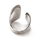 304 anello per polsino largo piatto aperto in acciaio inossidabile da donna RJEW-F131-16P-3