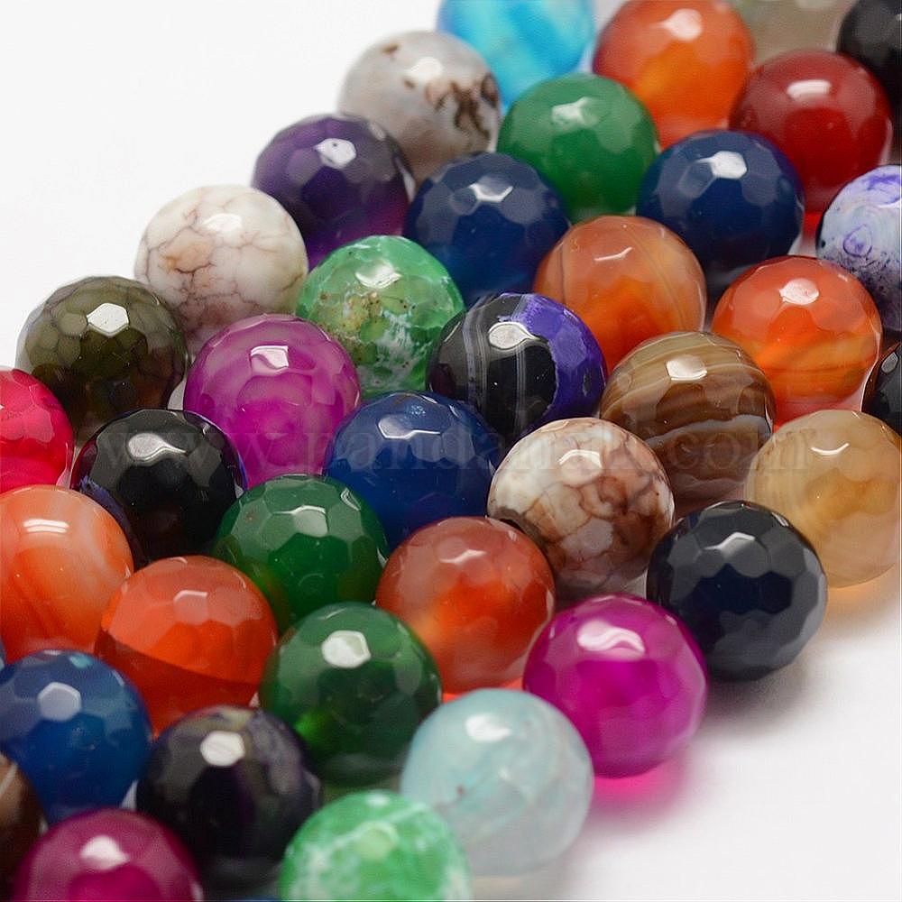 Wholesale Faceted Natural Fire Crackle Agate Beads Strands - Pandahall.com