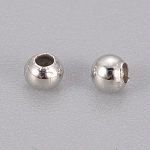 Perles séparateurs en fer, platine, 2.5x2mm, Trou: 1.2mm