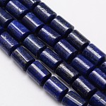 Naturales lapis lazuli hebras de abalorios de columna, teñido, 12x8mm, agujero: 1 mm, aproximamente 32 pcs / cadena, 15.1 pulgada