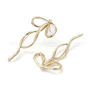 Серьги-гвоздики из латуни с бантом EJEW-M245-10G