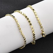 Латунные плоские шариковые цепочки ожерелья для женщин NJEW-U035-01G