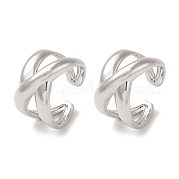 Серьги-каффы с крестообразным покрытием из латуни EJEW-P280-14P