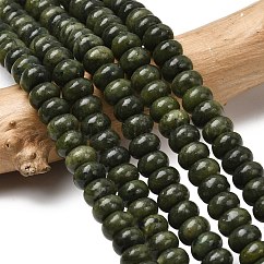 Cuentas de jade natural de taiwán hebras, rerondana plana, 8.5x5.5mm, agujero: 1 mm, aproximamente 73 pcs / cadena, 15.35'' (39 cm)