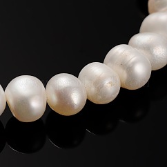 Fili di perle di perle d'acqua dolce coltivate naturali, tondo, bisque, 7~8mm, Foro: 0.8 mm, circa 47~48pcs/filo, 13.4 pollice