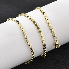 Collares de cadena de bolas planas de latón para mujer, plano y redondo, chapado en rack, Plateado de larga duración, sin plomo y cadmio, real 18k chapado en oro, 16.38 pulgada (41.6 cm)