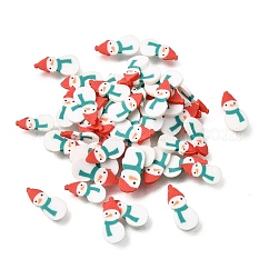 Cabochon natalizi in pasta polimerica fatti a mano, Fette di argilla polimerica per lavori di resina e progetti fai da te, pupazzo di neve, colorato, 6~8x3~5x0.2~1mm, circa 27775pcs/500g