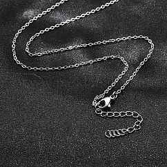 Collar de cadena de cable de acero inoxidable 304 que no se deslustra, con cierre de langosta, color acero inoxidable, 19.6 pulgada (50 cm), 1.6mm