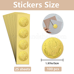 Autocollants en plastique auto-adhésifs à feuille d'or en relief&nbsp;DIY-WH0211-617