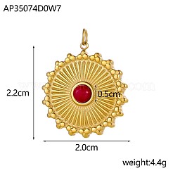 Anhänger aus Edelstahl 304 und Perlen aus natürlichen und synthetischen Edelsteinen&nbsp;STAS-OY005-99G