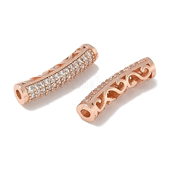Perle tubolari curve in ottone con zirconia cubica&nbsp;KK-Q019-01A