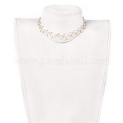 Collane di perline di vetro ovale sfaccettate galvaniche&nbsp;NJEW-JN02625-02