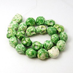 Granos de jade blanco océano sintético hebras&nbsp;G-C210-12x10mm-M