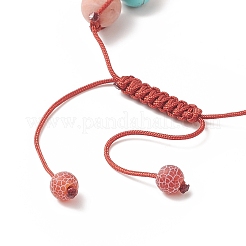 Bracelet de perles rondes tressées en pierres précieuses naturelles mélangées&nbsp;BJEW-JB09298