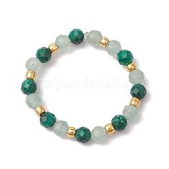 Anillos elásticos con cuentas de aventurina verde natural&nbsp;RJEW-JR00867-03