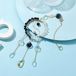 Decorazioni pendenti in vetro yin-yang&nbsp;HJEW-TA00137